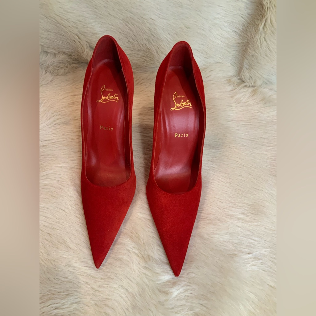 Christian Louboutin Kate Max Heels Shoes Pumps Red Suede Women’s Eu 42 Us 12